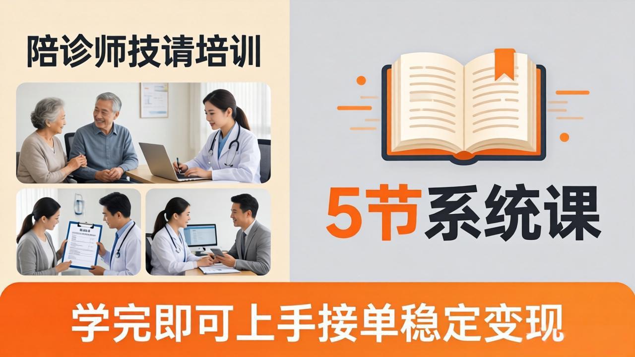想做陪诊师不知从何下手？5节系统课教你掌握核心技能，学完即可上手接单稳定变现-保成圈-山云人力,分享创业咨询_最新网络项目资源