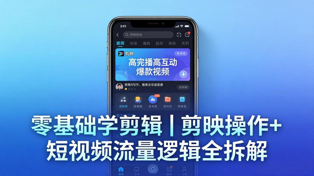 【零基础学剪辑】剪映操作+短视频流量逻辑全拆解｜手把手教你剪出高完播高互动爆款视频-保成圈-山云人力,分享创业咨询_最新网络项目资源