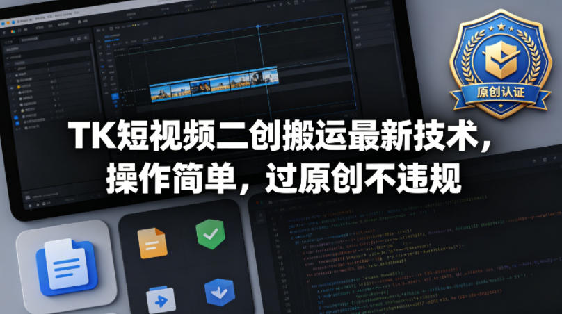 TK短视频二创搬运最新技术，操作简单，过原创不违规-保成圈-山云人力,分享创业咨询_最新网络项目资源