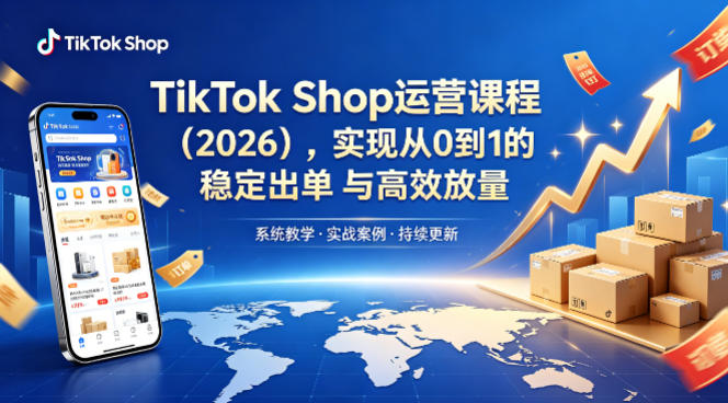 TikTok Shop运营课程(2026)，实现从0到1的稳定出单与高效放量-保成圈-山云人力,分享创业咨询_最新网络项目资源