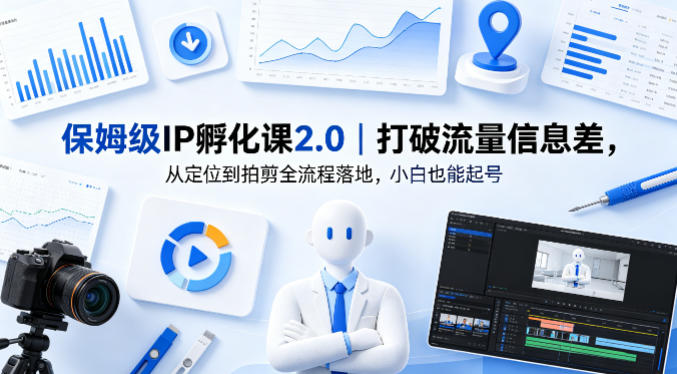 保姆级IP孵化课2.0｜打破流量信息差，从定位到拍剪全流程落地，小白也能起号-保成圈-山云人力,分享创业咨询_最新网络项目资源