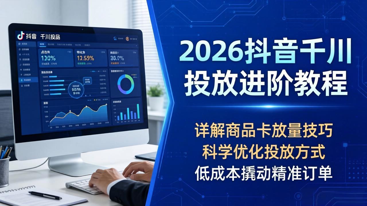 2026抖音千川投放进阶教程，详解商品卡放量技巧，科学优化投放方式，低成本撬动精准订单-保成圈-山云人力,分享创业咨询_最新网络项目资源