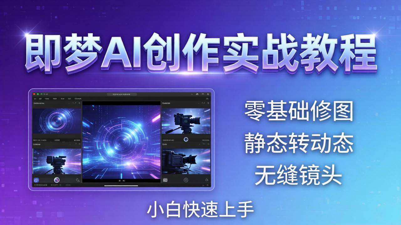 即梦AI创作实战教程，从零基础修图到AI导演，实战教学静态转动态+无缝镜头，小白快速上手-保成圈-山云人力,分享创业咨询_最新网络项目资源