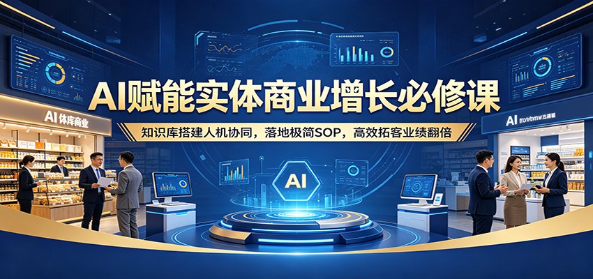 AI赋能实体商业增长必修课：知识库搭建人机协同，落地极简SOP，高效拓客业绩翻倍-保成圈-山云人力,分享创业咨询_最新网络项目资源