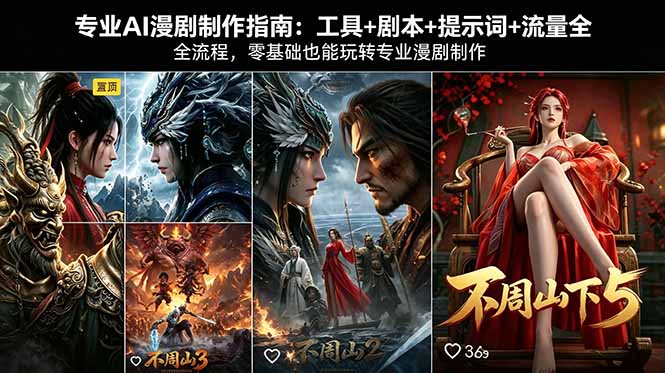专业AI漫剧制作指南：工具+剧本+提示词+流量全流程，零基础也能玩转专业漫剧制作-保成圈-山云人力,分享创业咨询_最新网络项目资源
