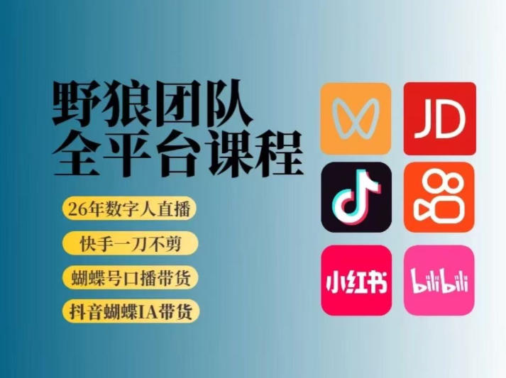 野狼团队2026新版全平台短视频带货教学，打开流量突破口，开始Ai带货(更新26年4月25日)-保成圈-山云人力,分享创业咨询_最新网络项目资源