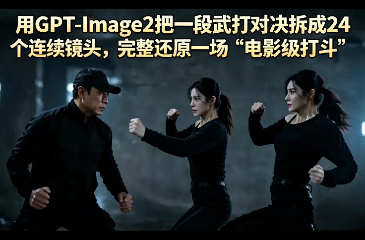 用GPT-Image2把一段武打对决拆成24个连续镜头，完整还原一场“电影级打斗”-保成圈-山云人力,分享创业咨询_最新网络项目资源