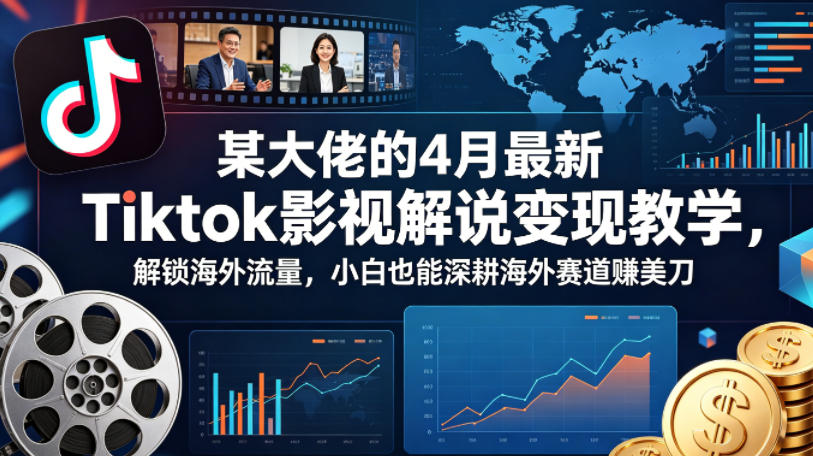 某大佬的4月最新Tiktok影视解说变现教学，解锁海外流量，小白也能深耕海外赛道賺美刀-保成圈-山云人力,分享创业咨询_最新网络项目资源