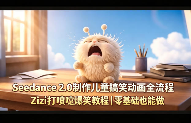 Seedance 2.0制作儿童搞笑动画全流程Zizi打喷嚏爆笑教程｜零基础也能做-保成圈-山云人力,分享创业咨询_最新网络项目资源