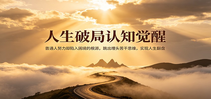 人生破局认知觉醒，普通人努力却陷入困境的根源，跳出埋头苦干思维，实现人生翻盘-保成圈-山云人力,分享创业咨询_最新网络项目资源