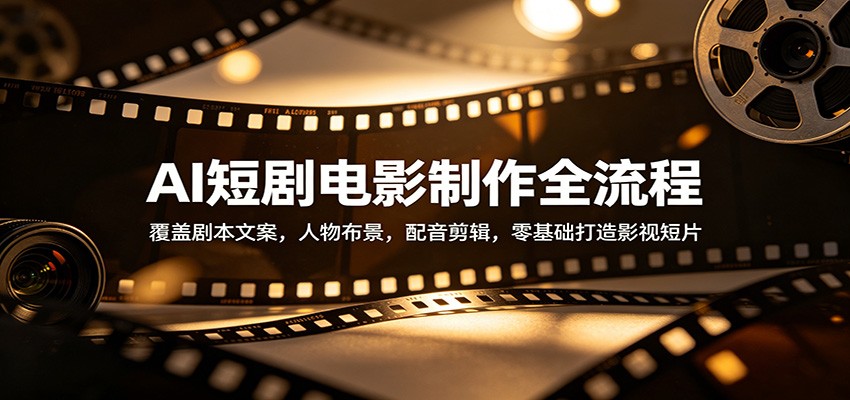 AI短剧电影制作全流程：覆盖剧本文案，人物布景，配音剪辑，零基础打造影视短片-保成圈-山云人力,分享创业咨询_最新网络项目资源