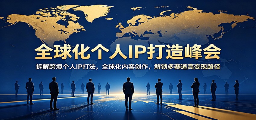 全球化个人IP打造峰会：拆解跨境个人IP打法，全球化内容创作，解锁多赛道高变现路径-保成圈-山云人力,分享创业咨询_最新网络项目资源