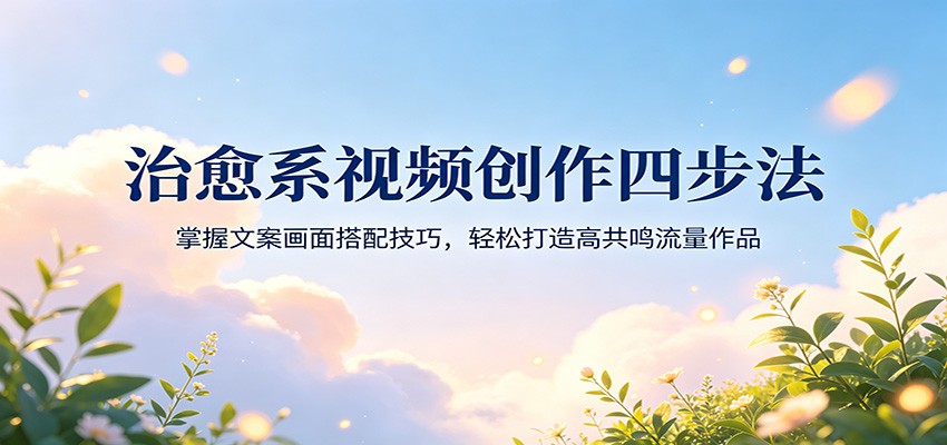 治愈系视频创作四步法：掌握文案画面搭配技巧，轻松打造高共鸣流量作品-保成圈-山云人力,分享创业咨询_最新网络项目资源