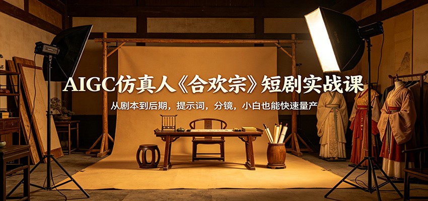 AIGC仿真人《合欢宗》短剧实战课：从剧本到后期，提示词，分镜，小白也能快速量产-保成圈-山云人力,分享创业咨询_最新网络项目资源