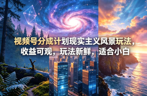 视频号分成计划现实主义风景玩法，收益可观，玩法新鲜，适合小白-保成圈-山云人力,分享创业咨询_最新网络项目资源