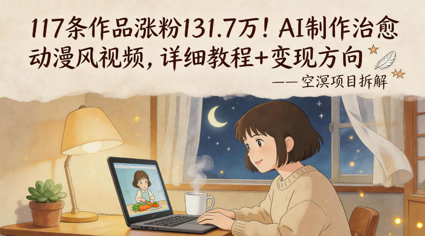 117条作品涨粉131.7W！AI制作治愈动漫风视频，详细教程+变现方向-保成圈-山云人力,分享创业咨询_最新网络项目资源