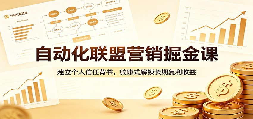 自动化联盟营销掘金课：建立个人信任背书，躺赚式解锁长期复利收益-保成圈-山云人力,分享创业咨询_最新网络项目资源