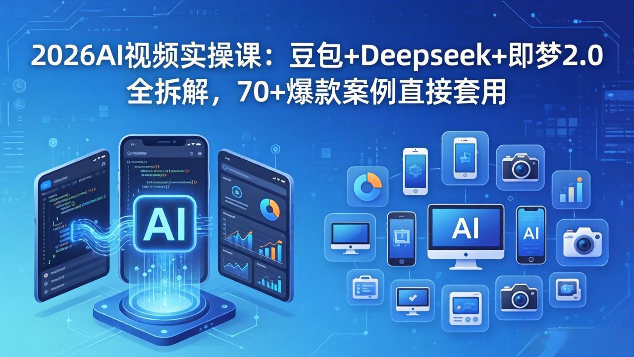 2026AI视频实操课：豆包+Deepseek+即梦2.0全拆解，70+爆款案例直接套用-保成圈-山云人力,分享创业咨询_最新网络项目资源
