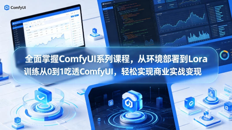 全面掌握ComfyUI系列课程，从环境部署到Lora训练从0到1吃透ComfyUI，轻松实现商业实战变现-保成圈-山云人力,分享创业咨询_最新网络项目资源