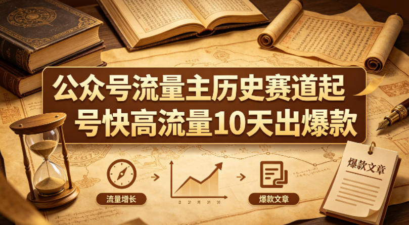 公众号流量主之历史赛道，起号快+高流量，10天就能出爆款！-保成圈-山云人力,分享创业咨询_最新网络项目资源
