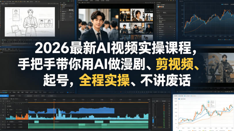 2026最新AI视频实操课程，手把手带你用AI做漫剧、剪视频、起号，全程实操、不讲废话-保成圈-山云人力,分享创业咨询_最新网络项目资源