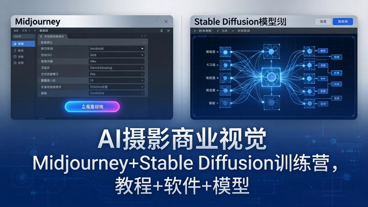 AI摄影商业视觉Midjourney+Stable Diffusion训练营，教程+软件+模型-保成圈-山云人力,分享创业咨询_最新网络项目资源