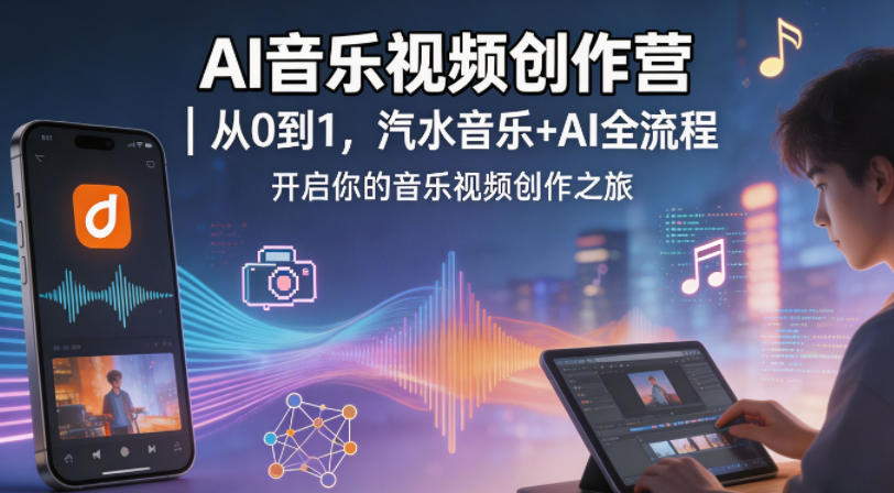 AI音乐视频创作营｜从0到1，汽水音乐+AI全流程，开启你的音乐视频创作之旅-保成圈-山云人力,分享创业咨询_最新网络项目资源