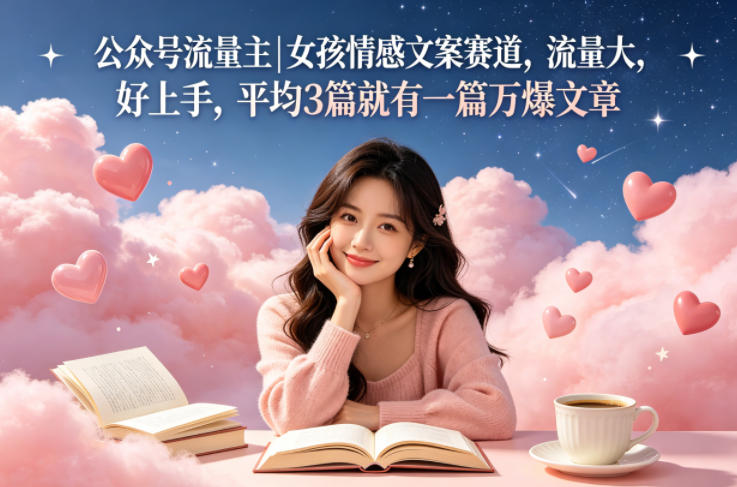 公众号流量主女孩情感文案赛道，流量大，好上手，平均3篇就有一篇万爆文章-保成圈-山云人力,分享创业咨询_最新网络项目资源