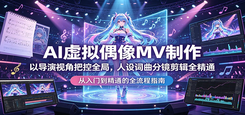 AI虚拟偶像MV制作：以导演视角把控全局，人设词曲分镜剪辑全精通-保成圈-山云人力,分享创业咨询_最新网络项目资源