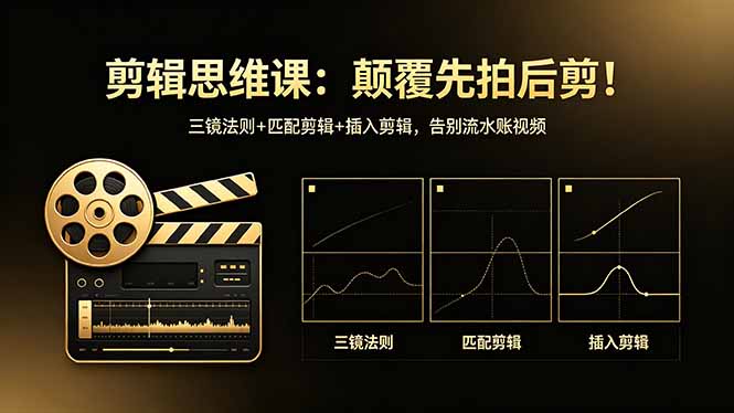剪辑思维课：颠覆先拍后剪！三镜法则+匹配剪辑+插入剪辑，告别流水账视频-保成圈-山云人力,分享创业咨询_最新网络项目资源
