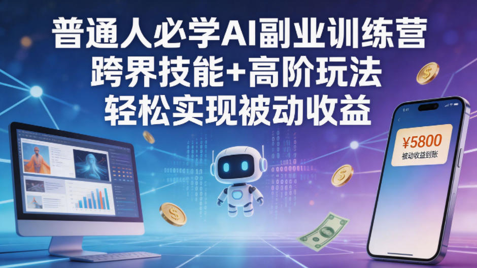 普通人必学AI副业训练营跨界技能+高阶玩法轻松实现被动收益-保成圈-山云人力,分享创业咨询_最新网络项目资源