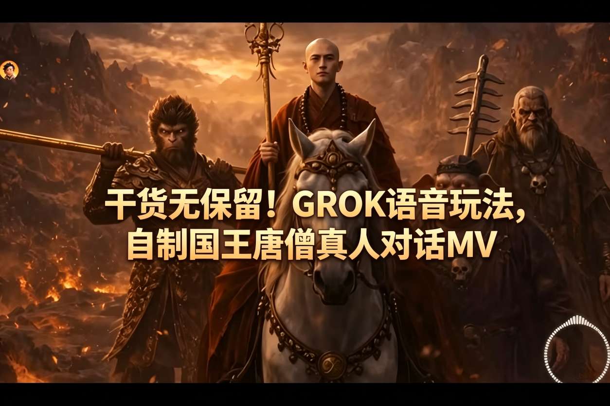 干货无保留！GROK语音玩法，自制国王唐僧真人对话MV-保成圈-山云人力,分享创业咨询_最新网络项目资源