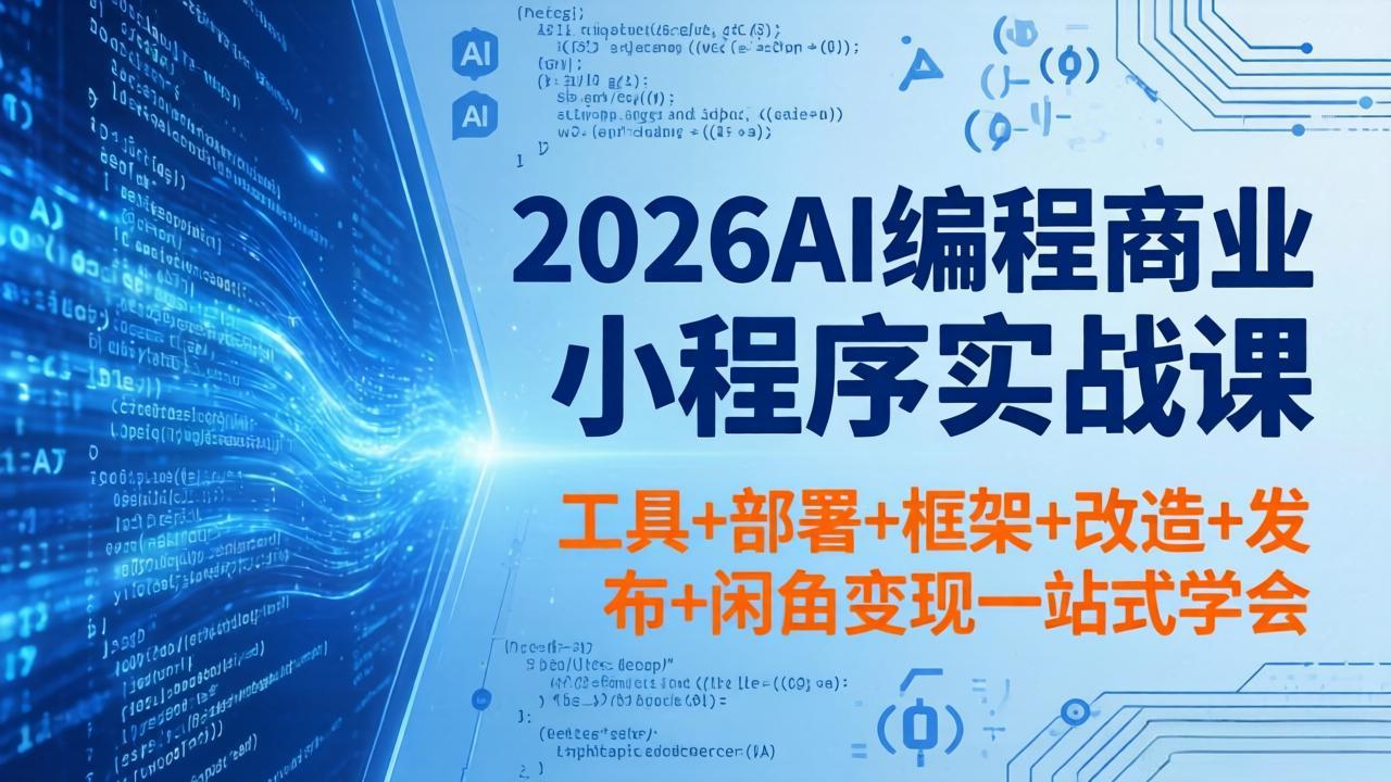 2026AI编程商业小程序实战课，工具+部署+框架+改造+发布+闲鱼变现一站式学会-保成圈-山云人力,分享创业咨询_最新网络项目资源