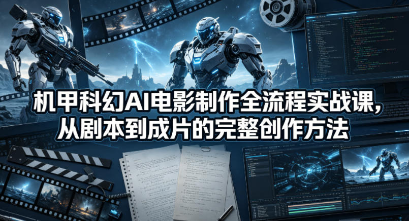 机甲科幻AI电影制作全流程实战课，从剧本到成片的完整创作方法-保成圈-山云人力,分享创业咨询_最新网络项目资源