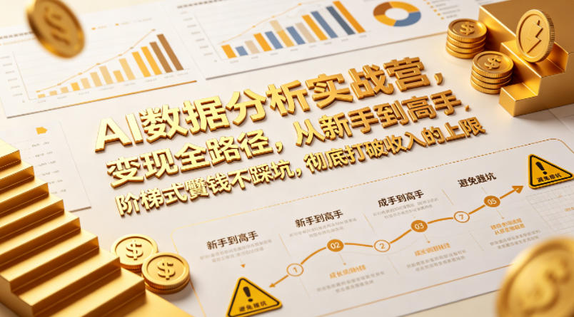 AI数据分析实战营，变现全路径，从新手到高手，阶梯式賺钱不踩坑，彻底打破收入的上限-保成圈-山云人力,分享创业咨询_最新网络项目资源