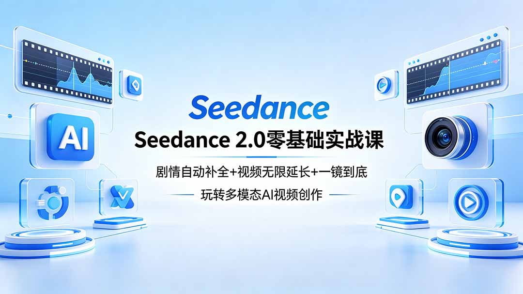 Seedance 2.0零基础实战课：剧情自动补全+视频无限延长+一镜到底：玩转多模态AI视频创作-保成圈-山云人力,分享创业咨询_最新网络项目资源