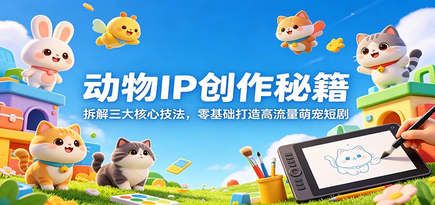 动物IP创作秘籍：拆解三大核心技法，零基础打造高流量萌宠短剧-保成圈-山云人力,分享创业咨询_最新网络项目资源