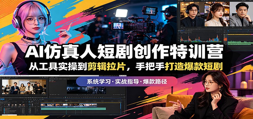 AI仿真人短剧创作特训营：从工具实操到剪辑拉片，手把手打造爆款短剧-保成圈-山云人力,分享创业咨询_最新网络项目资源