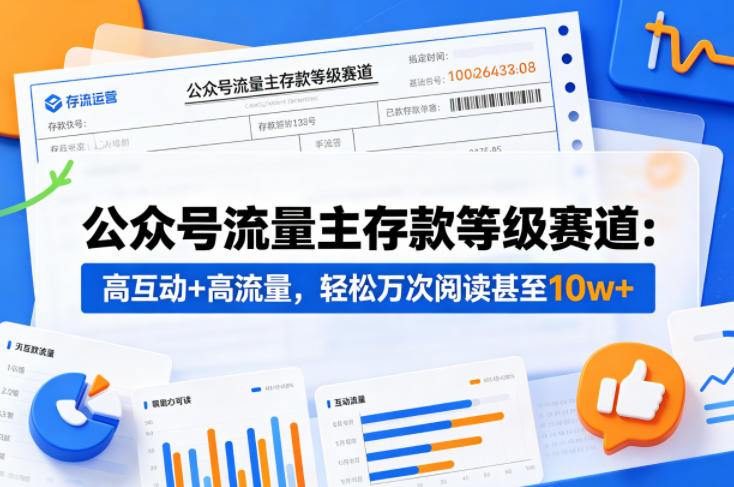 公众号流量主之存款等级赛道，高互动+高流量，轻松达到万次阅读，甚至10w+-保成圈-山云人力,分享创业咨询_最新网络项目资源