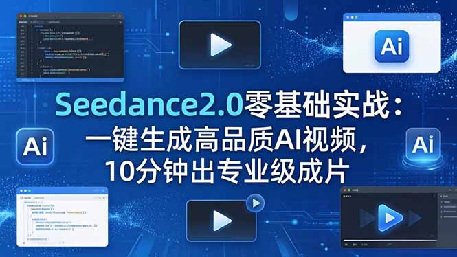 Seedance2.0零基础实战：一键生成高品质AI视频，10分钟出专业级成片-保成圈-山云人力,分享创业咨询_最新网络项目资源
