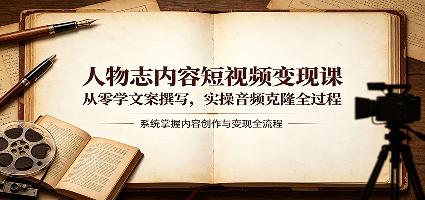 人物志内容短视频变现课：从零学文案撰写，实操音频克隆全过程-保成圈-山云人力,分享创业咨询_最新网络项目资源
