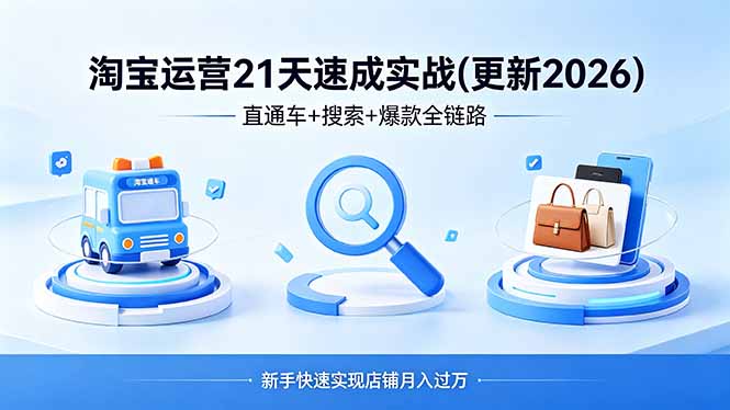 淘宝运营21天速成实战(更新4月-保成圈-山云人力,分享创业咨询_最新网络项目资源