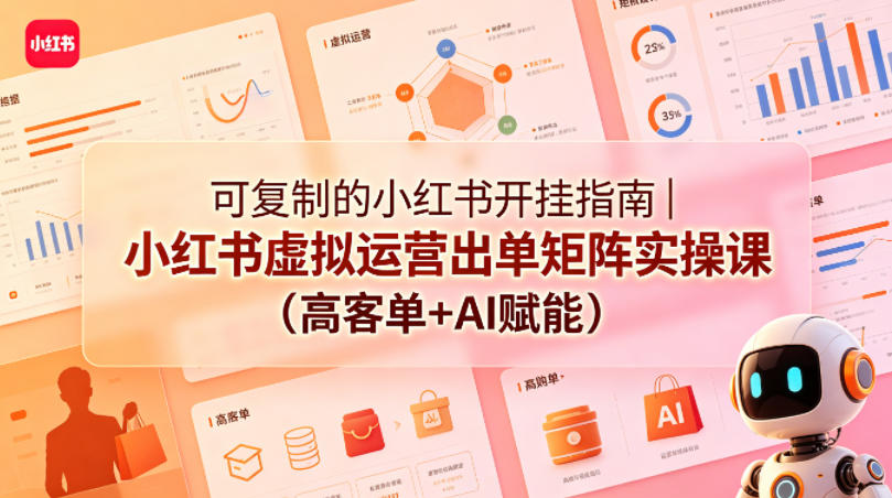可复制的小红书开挂指南｜小红书虚拟运营出单矩阵实操课(高客单+AI赋能)-保成圈-山云人力,分享创业咨询_最新网络项目资源