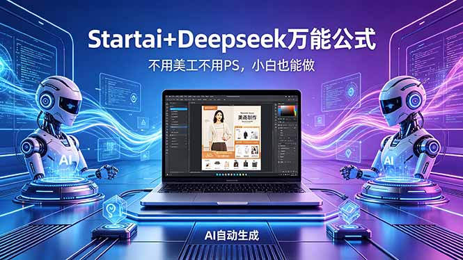 AI自动做电商详情页：Startai+Deepseek万能公式，不用美工不用PS，小白也能做-保成圈-山云人力,分享创业咨询_最新网络项目资源