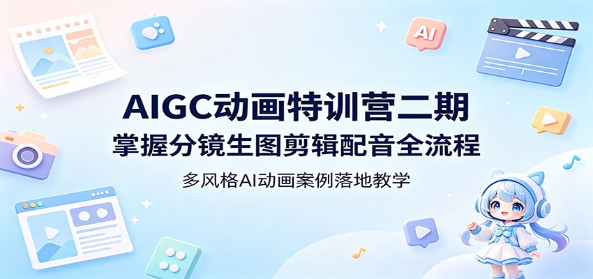AIGC动画特训营二期：掌握分镜生图剪辑配音全流程，多风格AI动画案例落地教学-保成圈-山云人力,分享创业咨询_最新网络项目资源