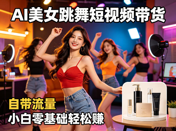 AI美女跳舞短视频带货：自带流量，小白零基础轻松賺，详细拆解-保成圈-山云人力,分享创业咨询_最新网络项目资源