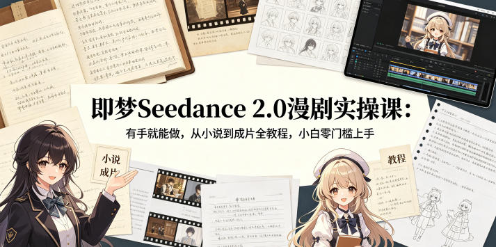 即梦Seedance 2.0漫剧实操课：有手就能做，从小说到成片全教程，小白零门槛上手-保成圈-山云人力,分享创业咨询_最新网络项目资源
