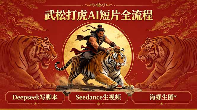 武松打虎AI短片全流程：Deepseek写脚本+Seedance生视频+海螺生图-保成圈-山云人力,分享创业咨询_最新网络项目资源