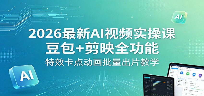 2026最新AI视频实操课：豆包+剪映全功能，特效卡点动画批量出片教学-保成圈-山云人力,分享创业咨询_最新网络项目资源