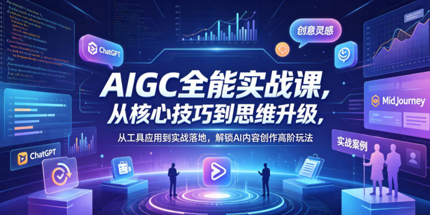 AIGC全能实战课，从核心技巧到思维升级，从工具应用到实战落地，解锁AI内容创作高阶玩法-保成圈-山云人力,分享创业咨询_最新网络项目资源